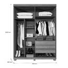 Guarda Roupa 2 Portas De Correr Com Espelho 3 Gavetas Mônaco