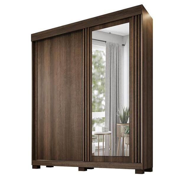 Guarda Roupa 2 Portas De Correr Com Espelho 3 Gavetas Mônaco