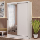 Guarda-roupa 2 Portas De Correr Com Espelho Branco Max Madesa