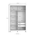 Guarda-roupa 2 Portas De Correr Com Espelho E 02 Gavetas Em 1