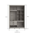 Guarda-roupa 2 Portas De Correr Com Espelho E 03 Gavetas Em 1