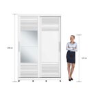 Guarda-roupa 2 Portas De Correr Com Espelho E 03 Gavetas Em 1