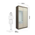 Guarda Roupa 2 Portas De Correr/espelho Castanho/off White