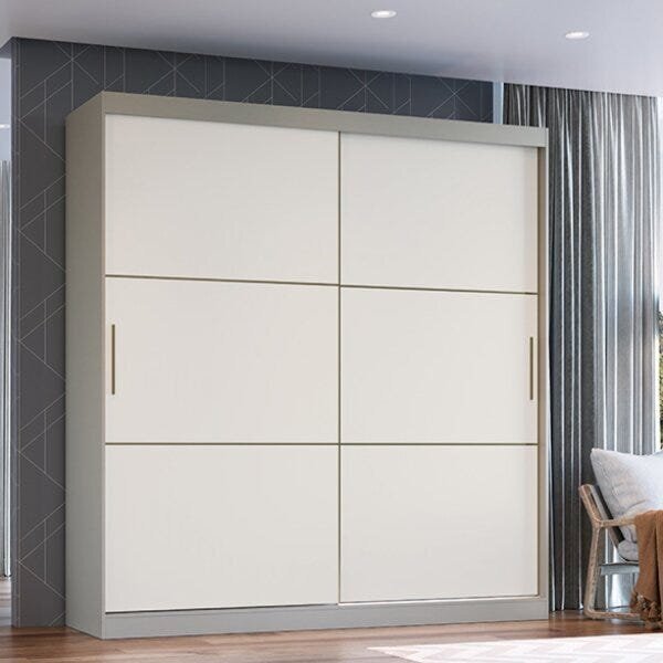Guarda-roupa 2 Portas De Correr Platinum Móveis Castro Nacar/