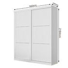 Guarda Roupa 2 Portas De Correr Prático Branco Madeirado