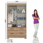 Guarda-roupa 2 Portas Deslizantes 4 Gavetas Com Espelho B25 J
