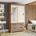 Guarda-roupa 2 Portas Deslizantes 4 Gavetas Com Espelho B25 J