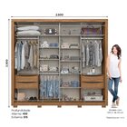 Guarda-roupa 2 Portas Deslizantes 4 Gavetas Com Espelho Medel