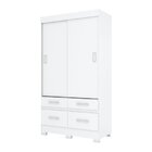 Guarda Roupa 2 Portas Deslizantes 4 Gavetas Marel Briz Branco