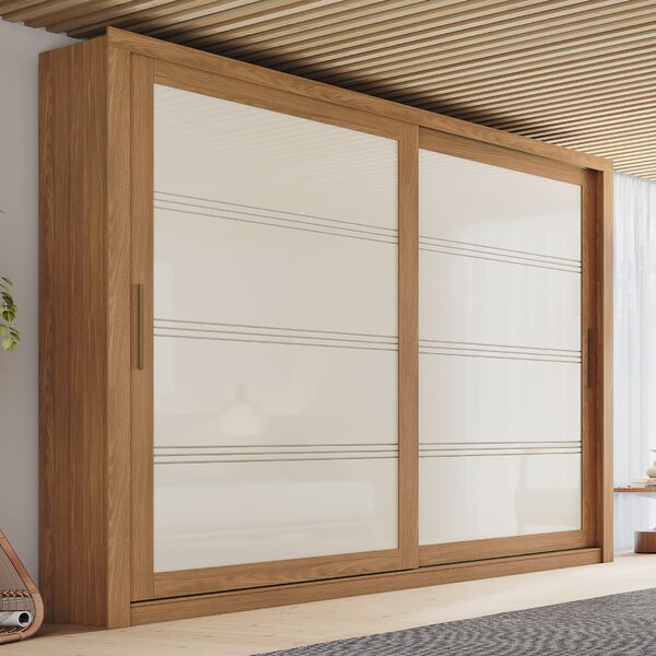 Guarda-roupa 2 Portas Deslizantes 4 Gavetas Medelín Off White