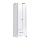 Guarda-roupa 2 Portas E 2 Gavetas Americano Branco Gelo/ipê