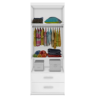Guarda Roupa 2 Portas E 2 Gavetas Forks Branco