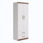Guarda Roupa 2 Portas E 2 Gavetas Forks Branco Carvalho