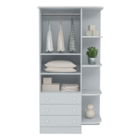 Guarda Roupa 2 Portas E 3 Gavetas Ronda Cinza Acetinado