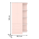 Guarda Roupa 2 Portas E 3 Gavetas Ronda Rosa Acetinado