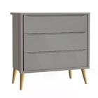 Guarda Roupa 2 Portas E Cômoda 3 Gav Theo Pés Madeira Natural