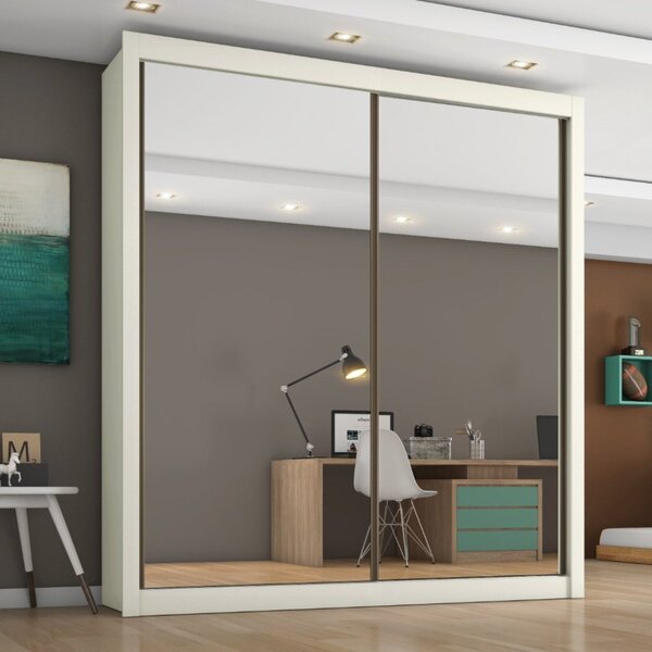 Guarda Roupa 2 Portas Espelhadas Mdf Zurique