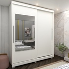 Guarda Roupa 2 Portas Espelho Pés Agata Branco - Gelius