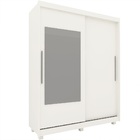 Guarda Roupa 2 Portas Espelho Pés Agata Branco - Gelius