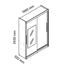 Guarda Roupa 2 Portas Espelho Pés Agata Branco - Gelius