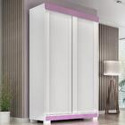 Guarda Roupa 2 Portas Espelho Samira Acp Branco/rosa/azul/lil