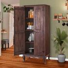 Guarda Roupa 2 Portas Madeira Maciça Rústico Pés Luis Xv 4000