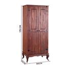 Guarda Roupa 2 Portas Madeira Maciça Rústico Pés Luis Xv 4000