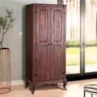 Guarda Roupa 2 Portas Madeira Maciça Rústico Pés Luis Xv 4000