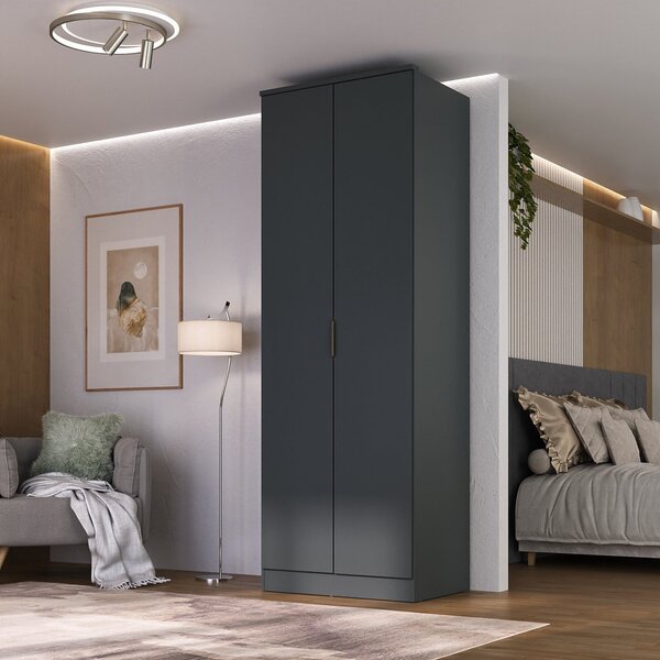 Guarda-roupa 2 Portas Mdf Ravi Grafitto