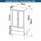 Guarda Roupa 2 Portas Oslo Artesano 80 Cm (larg) Mdp Hanover