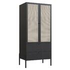 Guarda Roupa 2 Portas Oslo Artesano 80 Cm (larg) Mdp Nero Pal