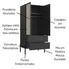 Guarda Roupa 2 Portas Oslo Artesano 80 Cm (larg) Mdp Nero Pal