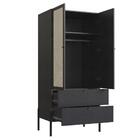 Guarda Roupa 2 Portas Oslo Artesano 80 Cm (larg) Mdp Nero Pal