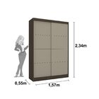 Guarda Roupa 2 Portas Turim Tcil Móveis  Cumari Rustic/off Wh