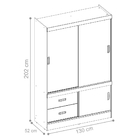 Guarda Roupa 2p Colônia Nogal/vanilla