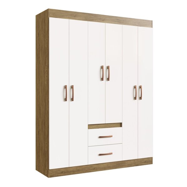 Guarda-roupa 30206 6 Portas 2 Gavetas 2 Prateleiras Rivera Of
