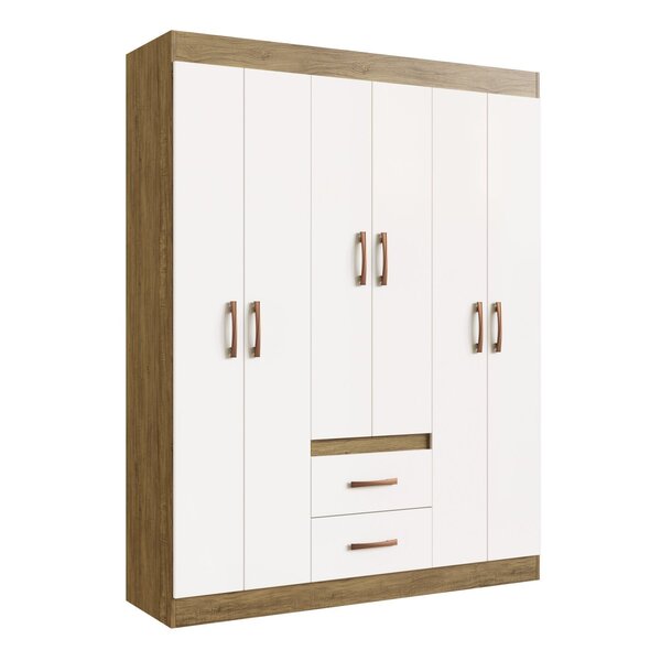 Guarda-roupa 30206 6 Portas 2 Gavetas 2 Prateleiras Rivera Of