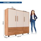 Guarda-roupa 3 Portas 143cm X 136cm Gaudi Freijó/off White