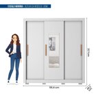 Guarda-roupa 3 Portas 1 Com Espelho 2 Gavetas E Pés Amanda Es