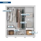 Guarda-roupa 3 Portas 1 Com Espelho 2 Gavetas E Pés Amanda Es