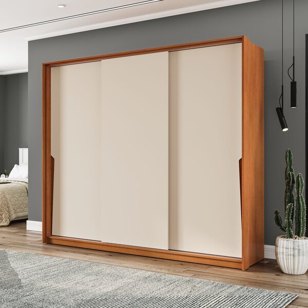 Guarda-roupa 3 Portas 200cm X 220cm Porto Freijo/creme