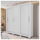 Guarda Roupa 3 Portas 2 Gavetas Com 8 Pés Branco New Glass