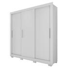 Guarda Roupa 3 Portas 2 Gavetas Com 8 Pés Branco New Glass