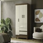 Guarda Roupa 3 Portas 2 Gavetas Com Pés Jequitibá/off