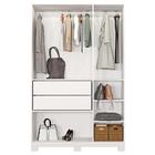 Guarda Roupa 3 Portas 2 Gavetas Com Pés Paris Branco Caemmun