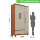 Guarda-roupa 3 Portas 2 Gavetas Dubai Plus Cinamomo/off-white