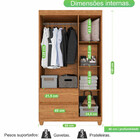 Guarda Roupa 3 Portas 2 Gavetas Dubai Plus Imop Móveis
