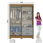 Guarda Roupa 3 Portas 2 Gavetas Indianapolis Espresso Móveis