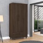 Guarda Roupa 3 Portas 2 Gavetas Madrid - Coffee  - Mizza Decor