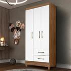 Guarda Roupa 3 Portas 2 Gavetas Naturale Branco Laudo Shop Jm
